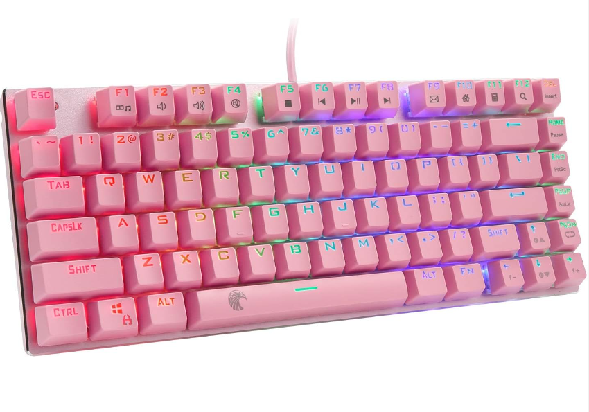 HUO JI E-Yooso Z-88 Pink Mechanical Gaming Keyboard
